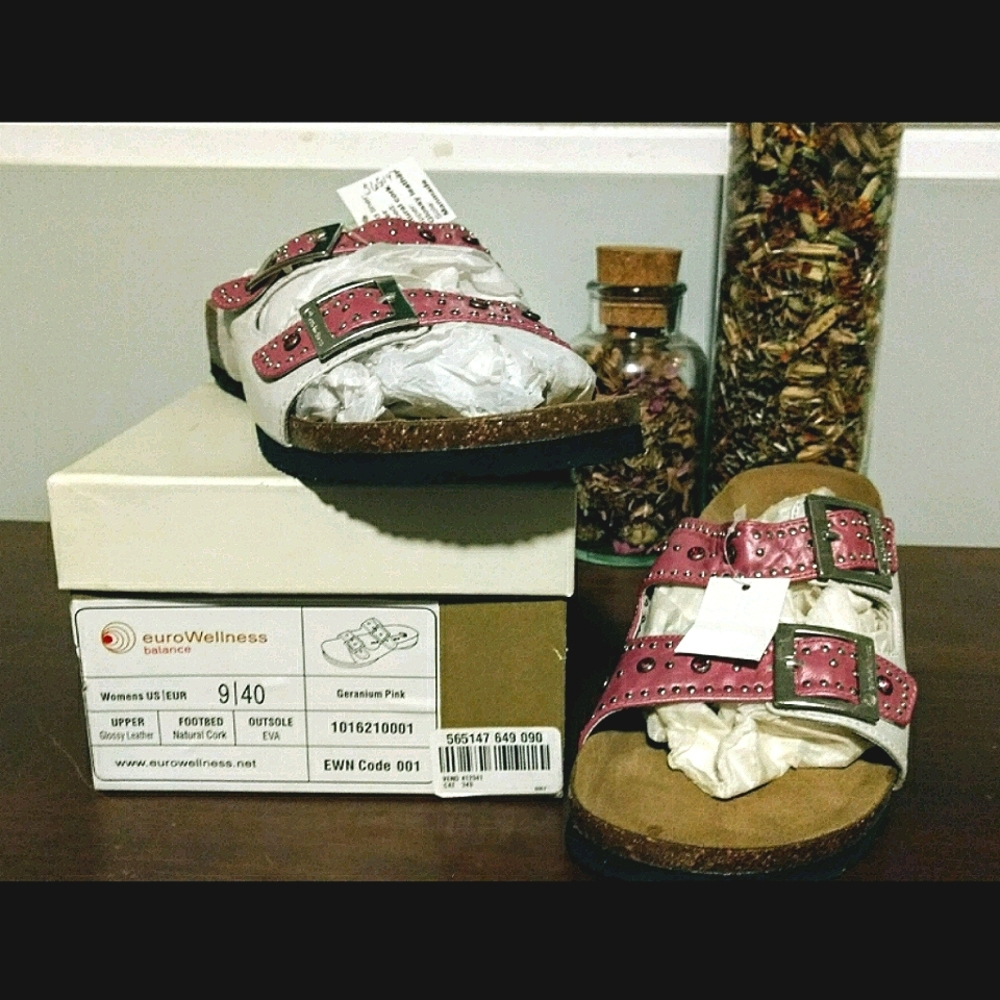 Eurowellness Geranium Pink Sandals NIB